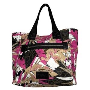 Marc Jacobs Tote Bag Womens Large Multicolor Pink Animal Print Travel Purse